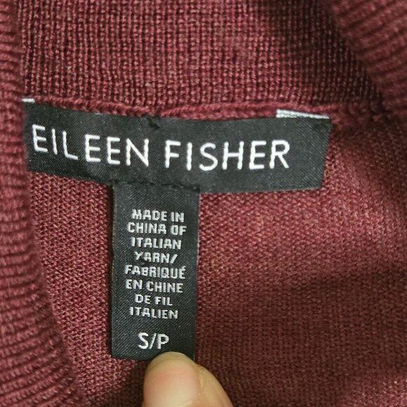 Eileen Fisher 100% Merino Wool Cowl Neck Assymetric Hem Tunic Sweater Size S - Picture 4 of 5